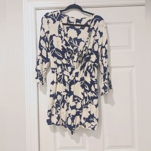 Navy/ Cream Romper